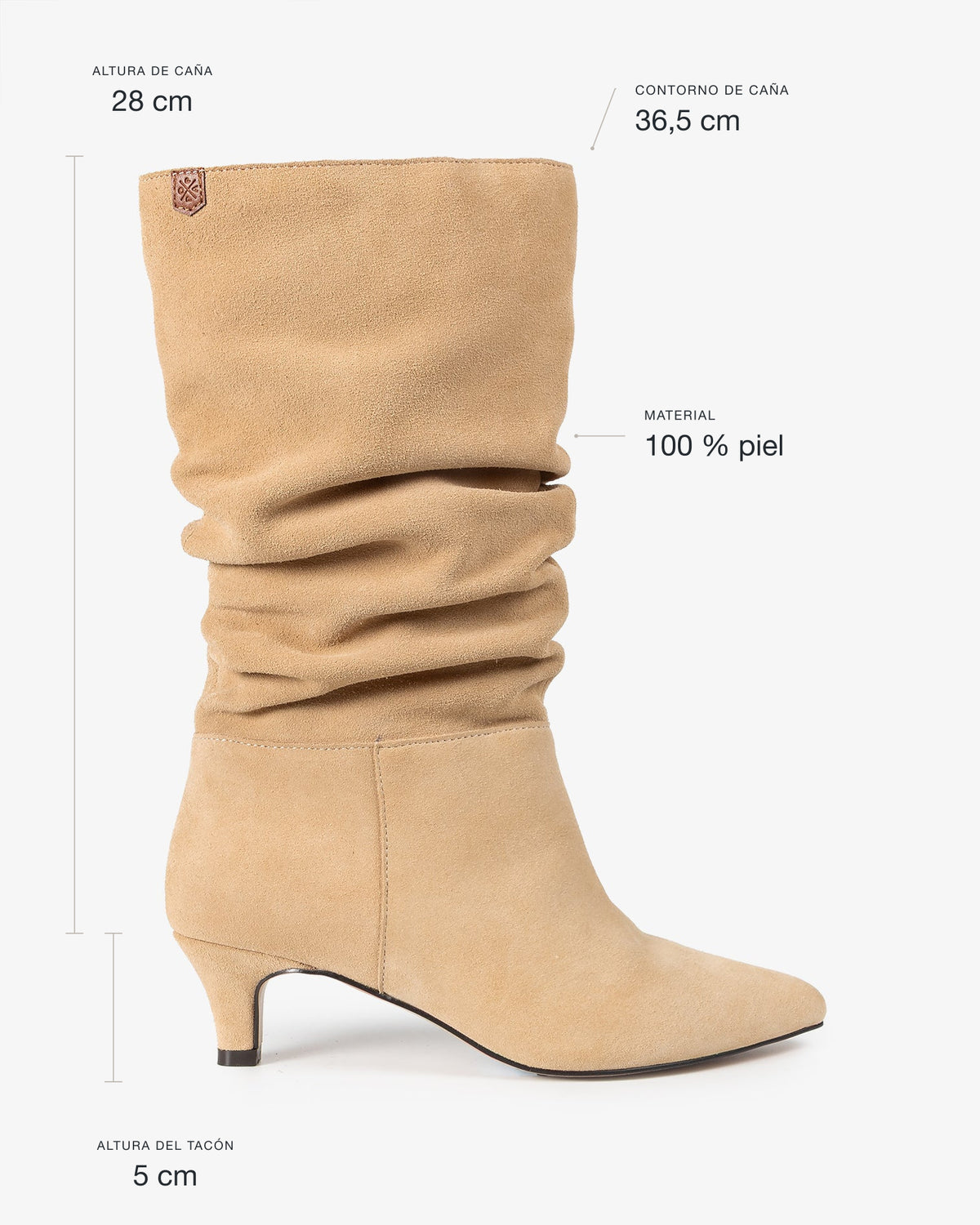 Bota Media de Piel Beige Nirvana
