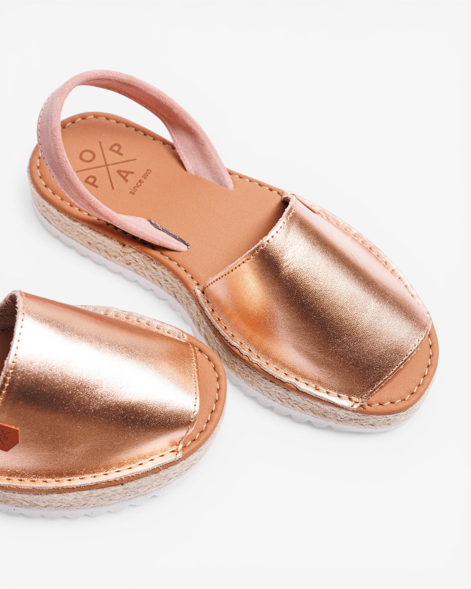 Menorquina Plataforma Saona Metal Pink Gold