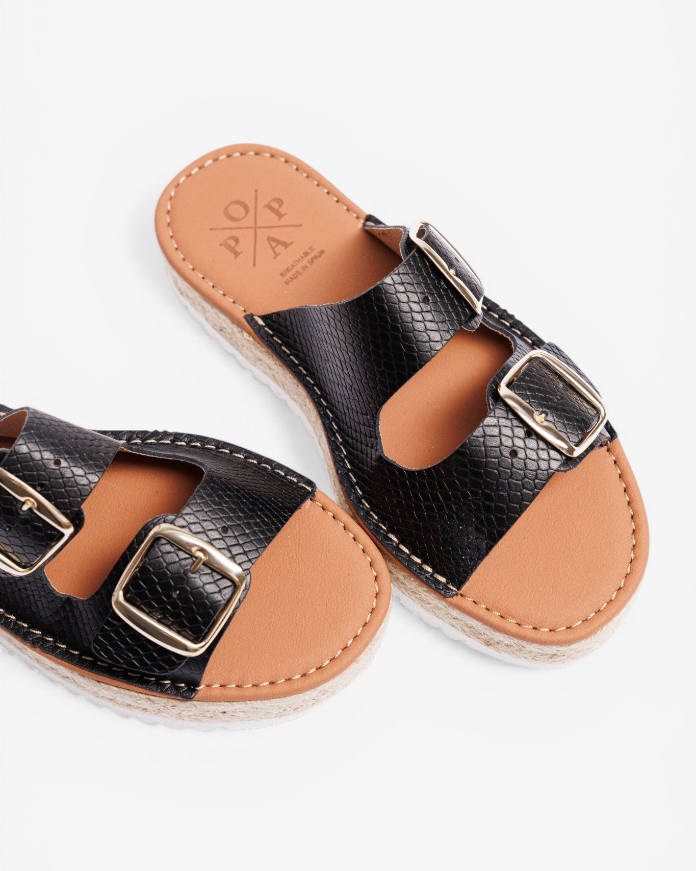 Menorquina Plataforma Morell Snake Negro