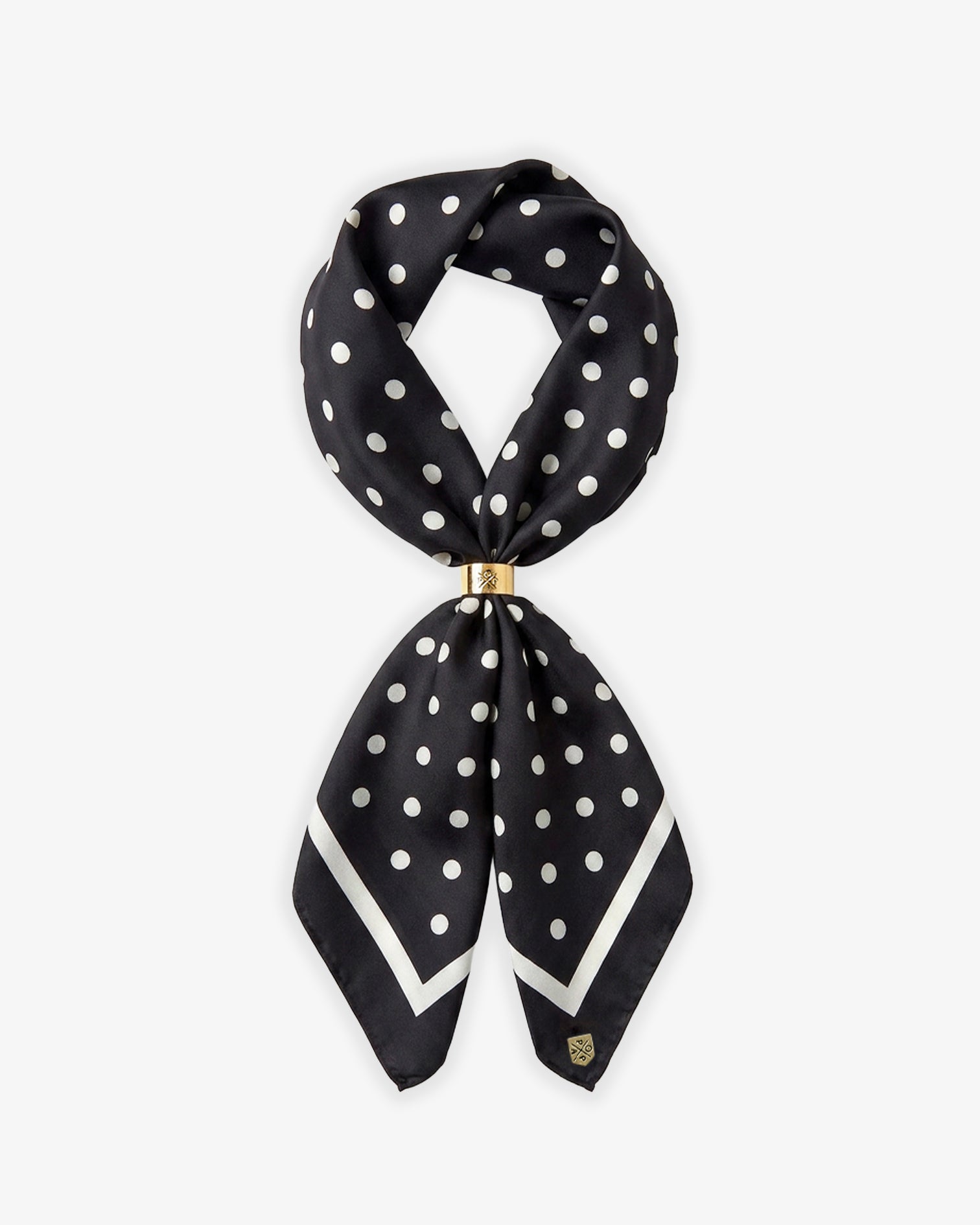 Foulard à pois noir et blanc
