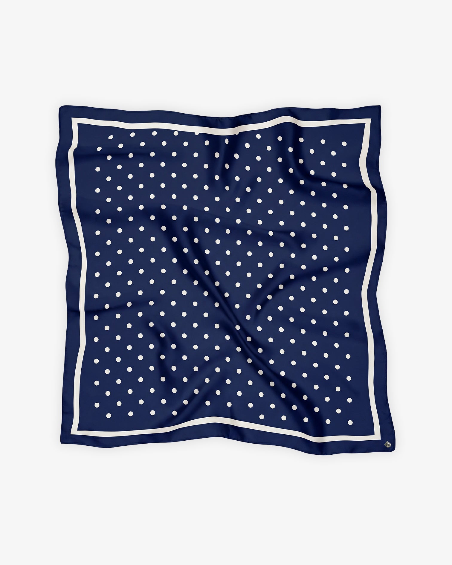 Foulard à pois bleu et blanc