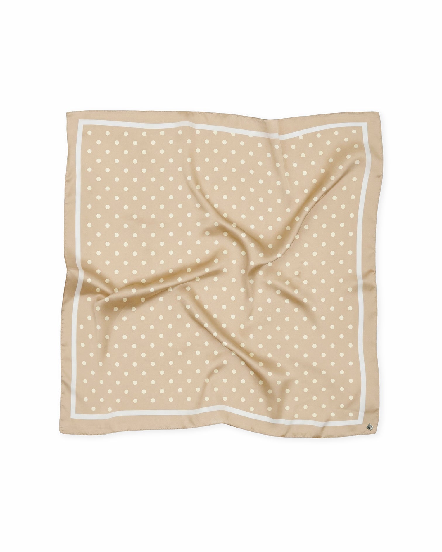 Pañuelo Lunares Biege y Blanco