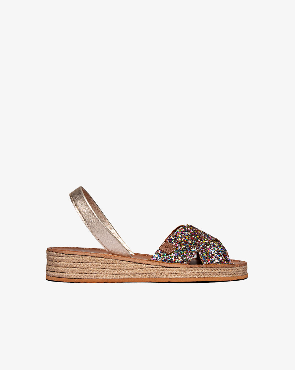Menorquina Plataforma Parks Glitter Multi