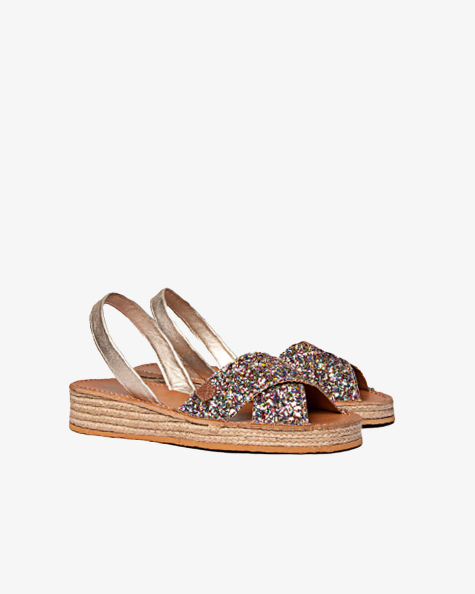 Menorquina Plataforma Parks Glitter Multi