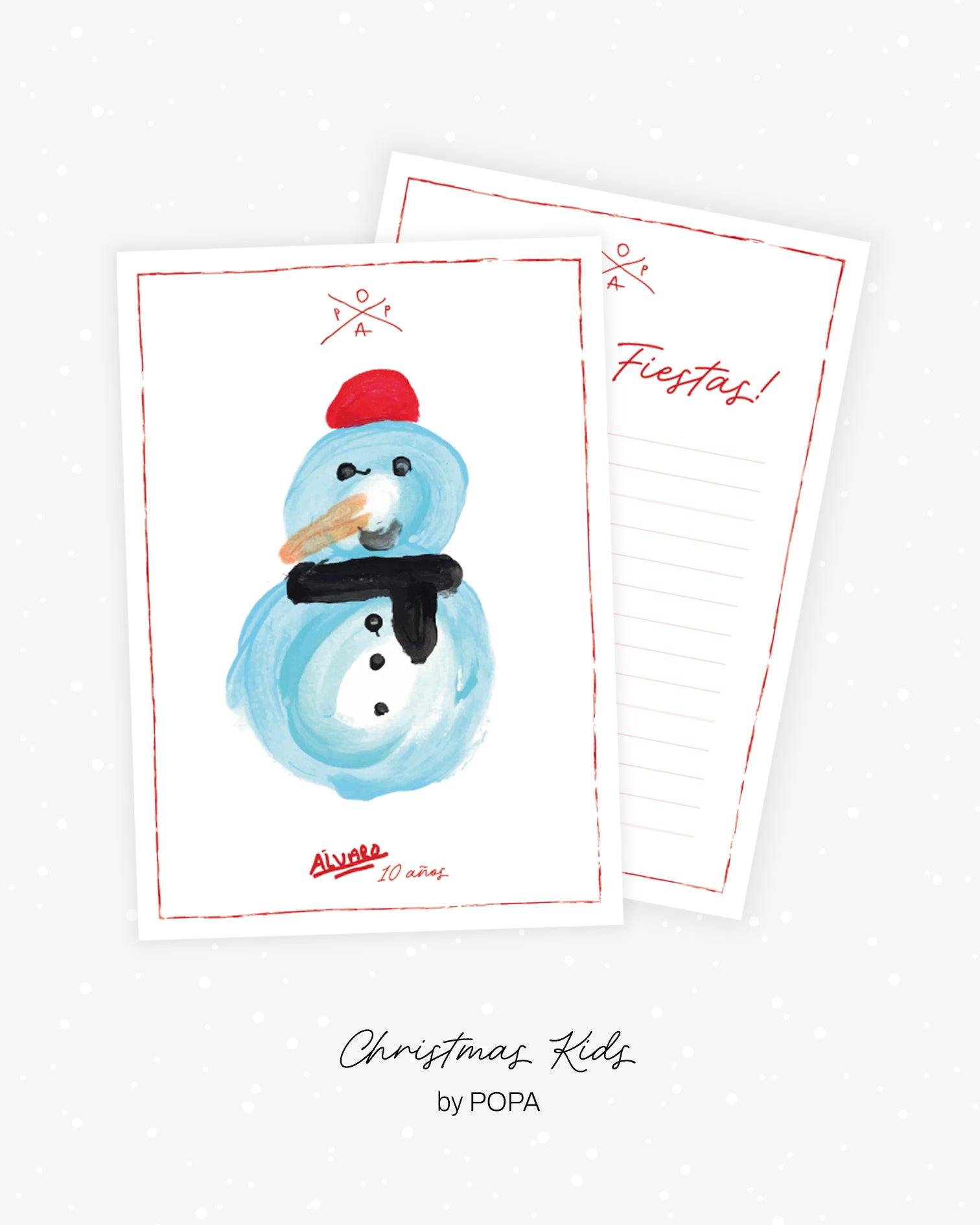 Postal Muñeco de Nieve (Álvaro, 10 años)