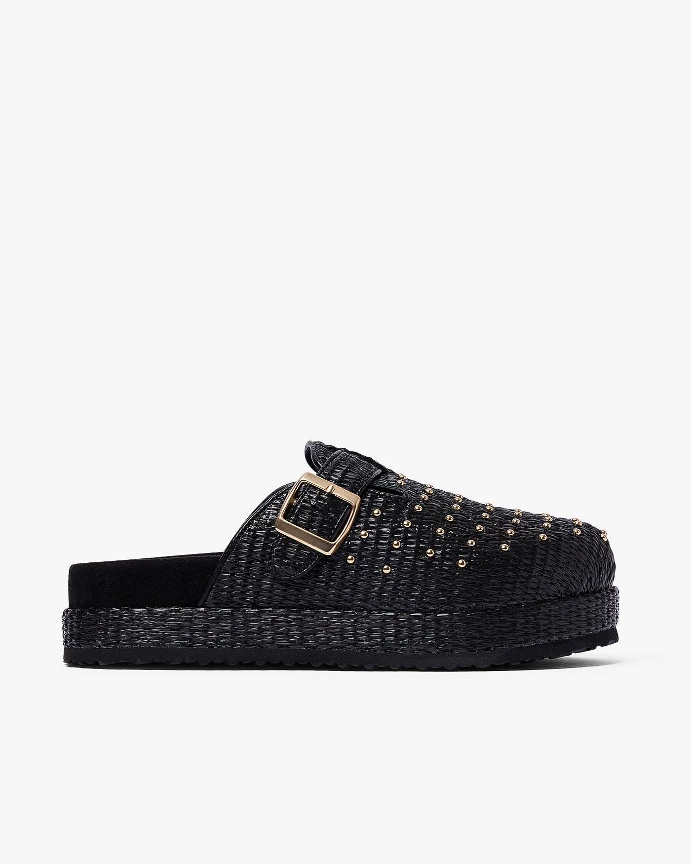 Sabot Acova en raphia noir 35