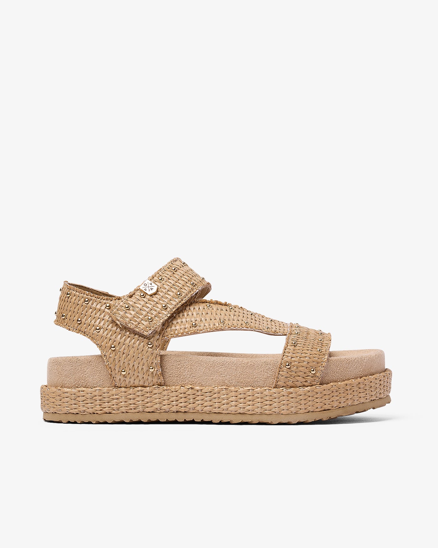 Sandale Niana Clous Raphia Beige 35