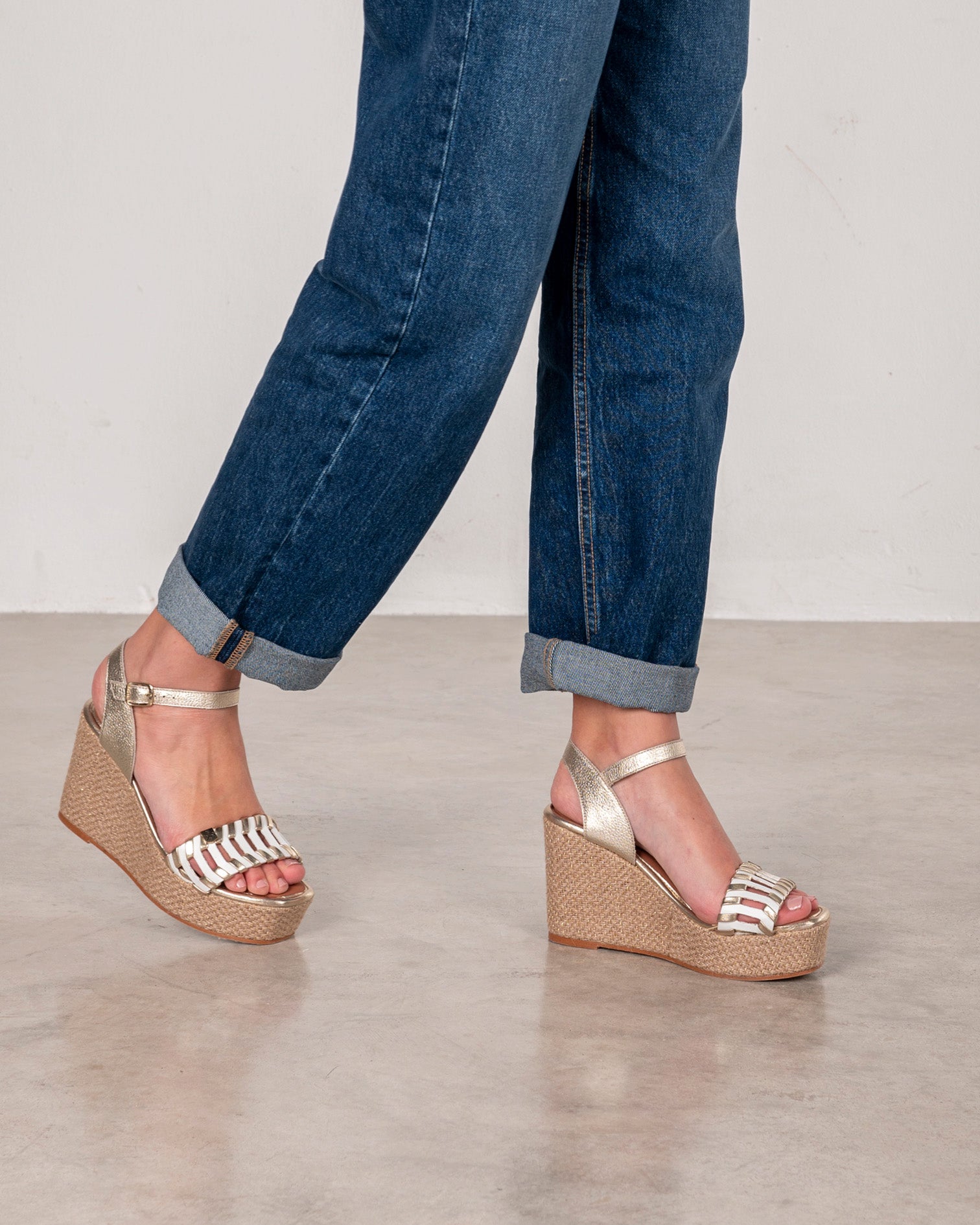 Digue Openwork High Wedge White