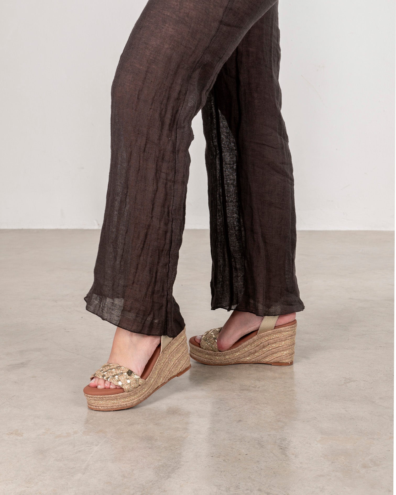 Bandon Gold High Wedge with Buckle