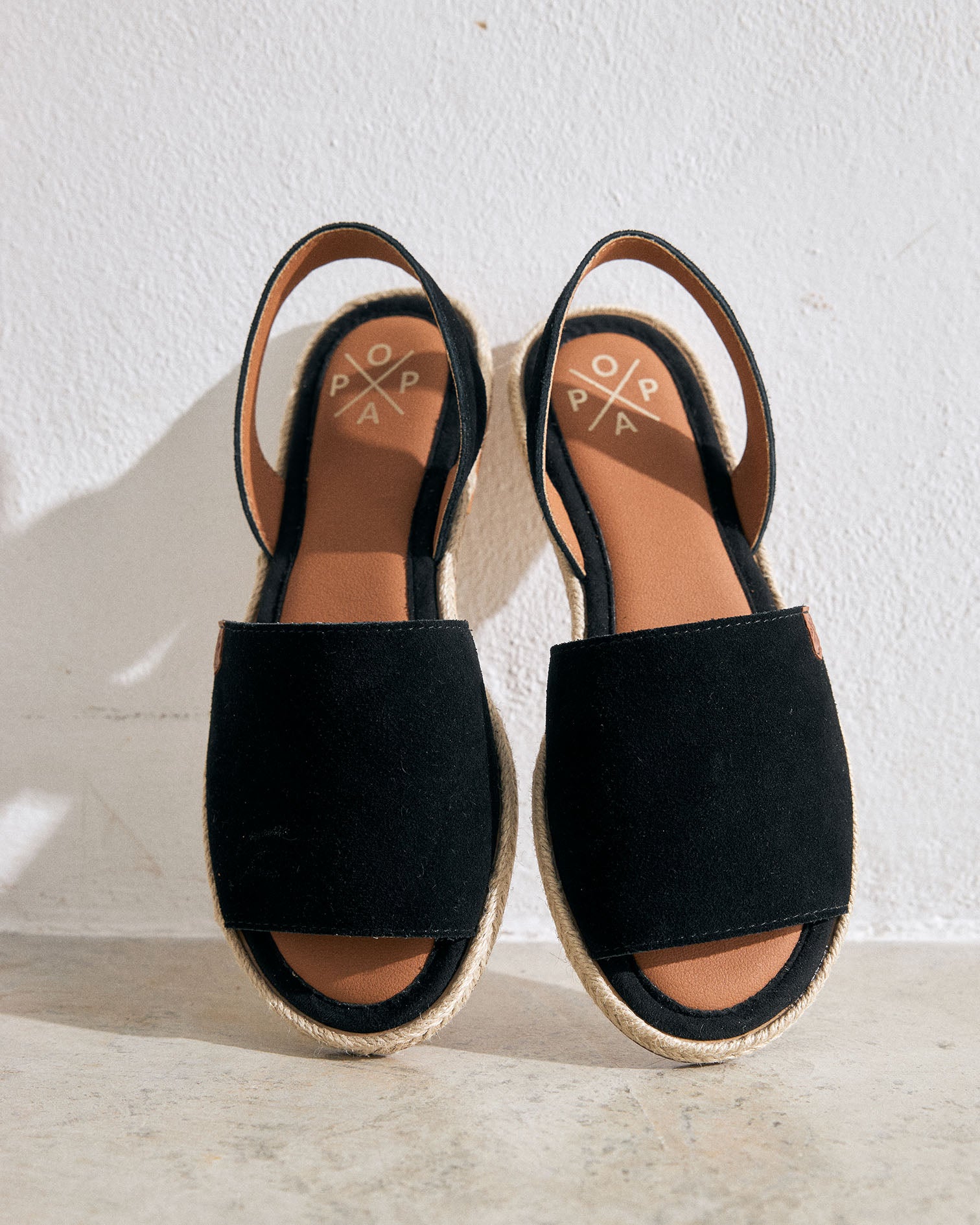 Menorquine Razo en daim noir