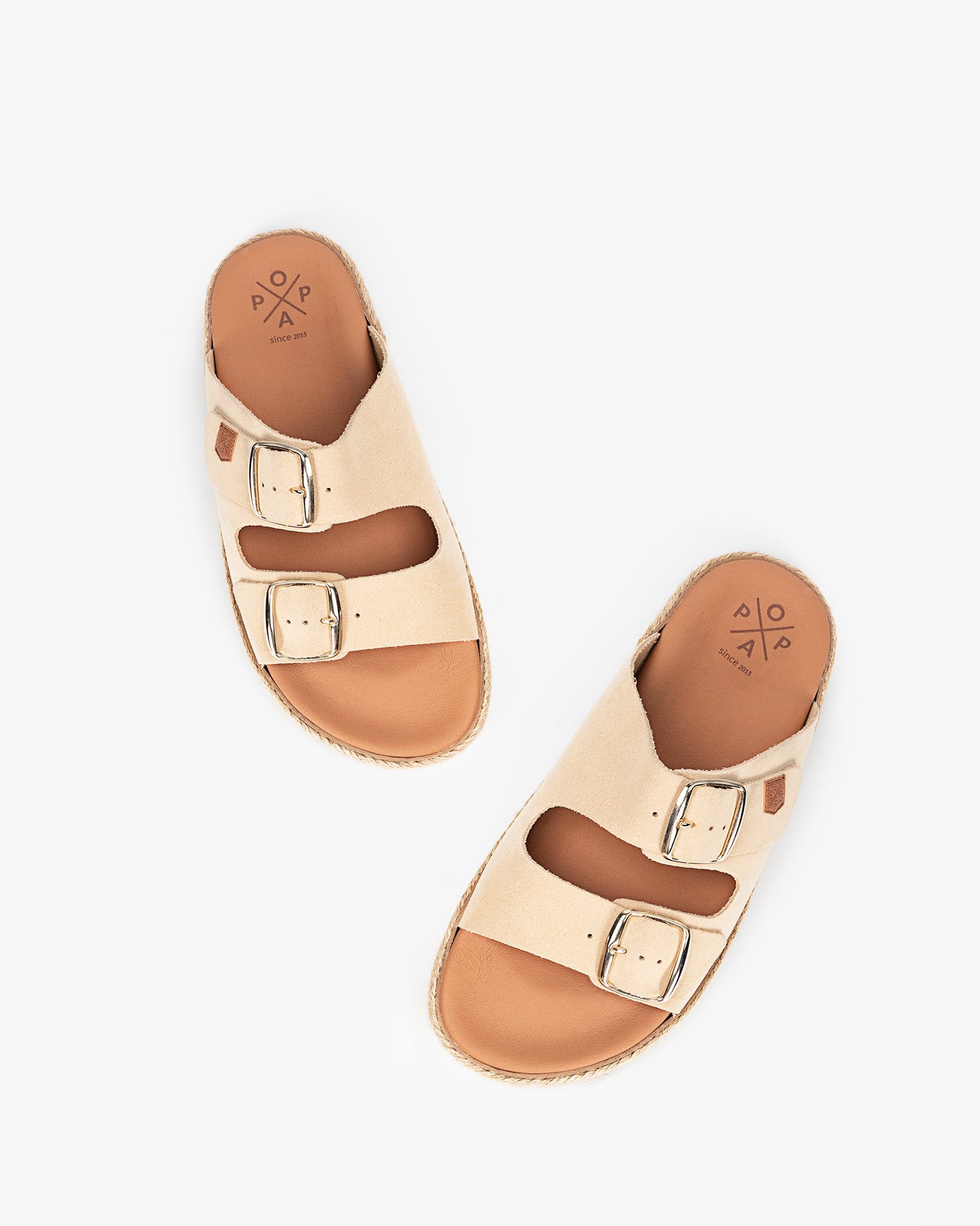 Sandalia Plana Icacos Serraje Beige