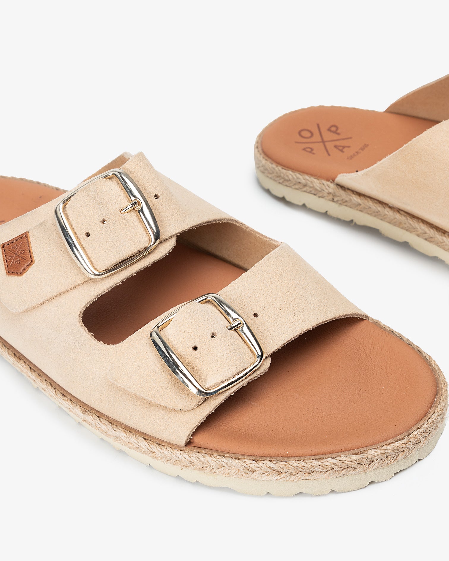 Sandalia Plana Icacos Serraje Beige