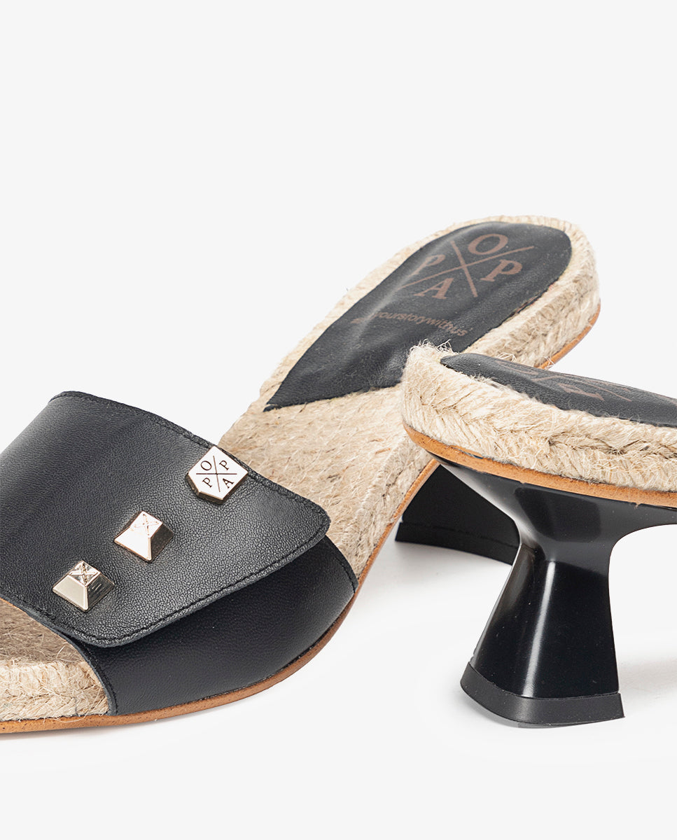 Sandália De Salto Napa Cabane Preta