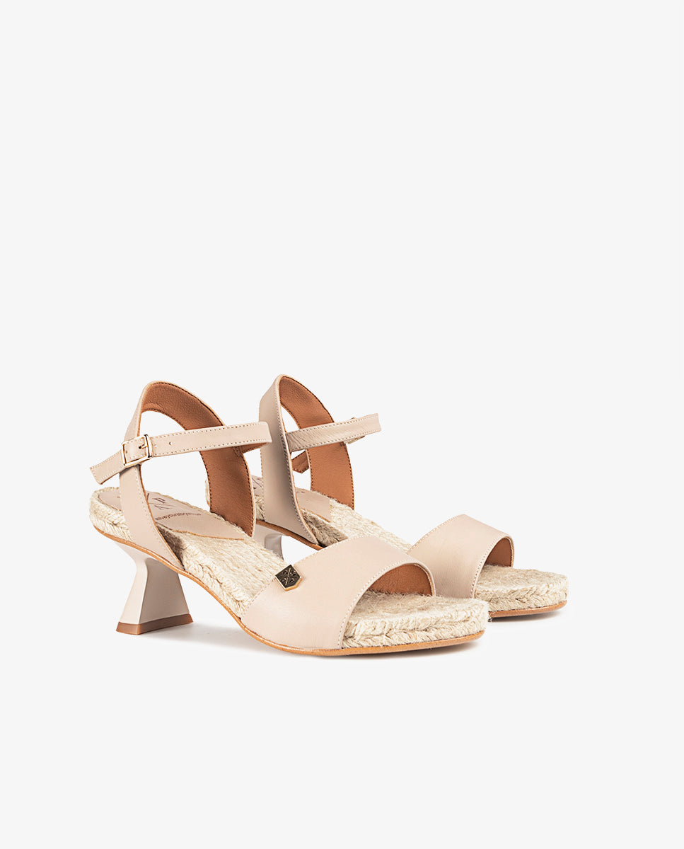 Porto Napa Beige Heeled Sandal