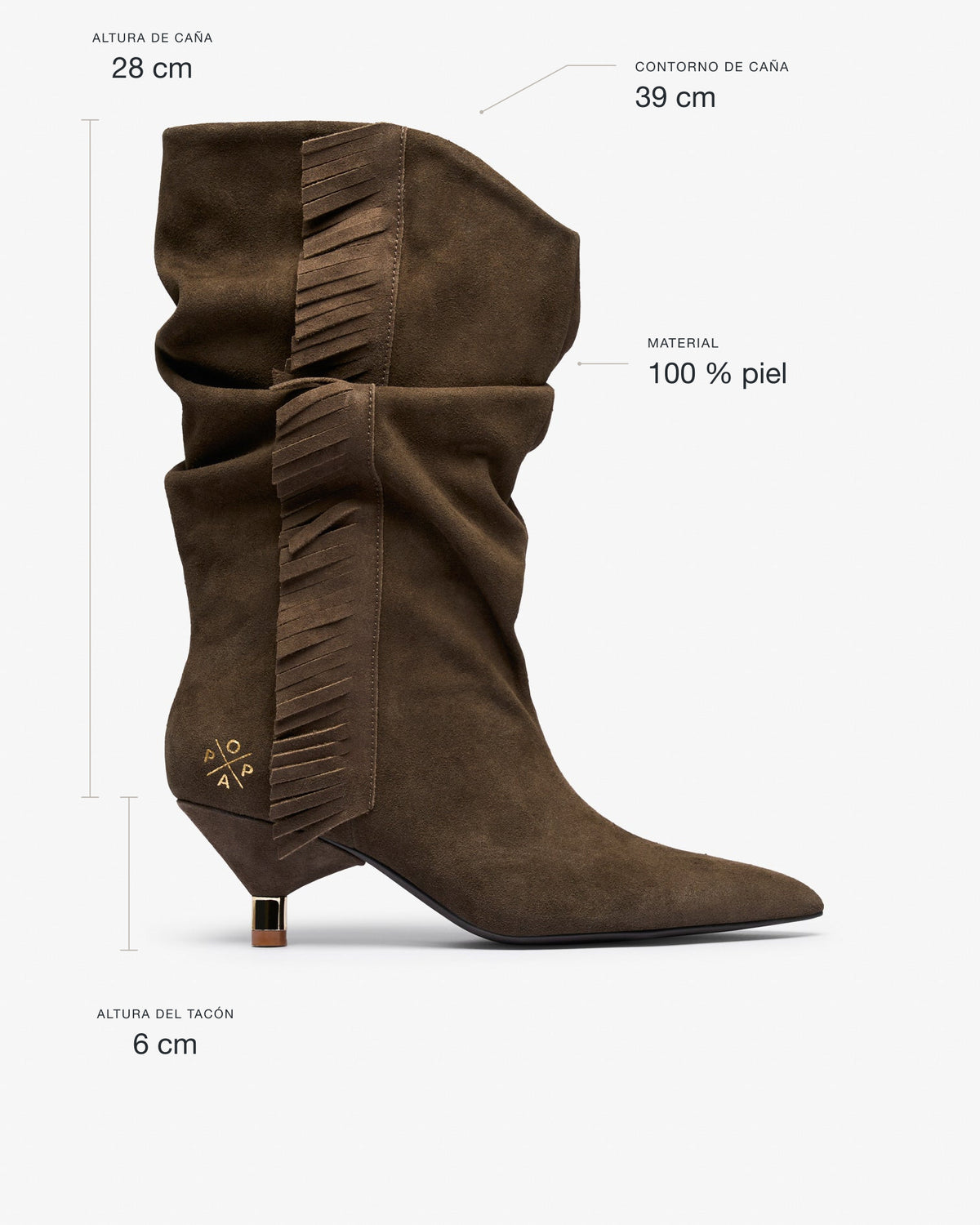 Bota Marrón de Mujer Takayama Flecos