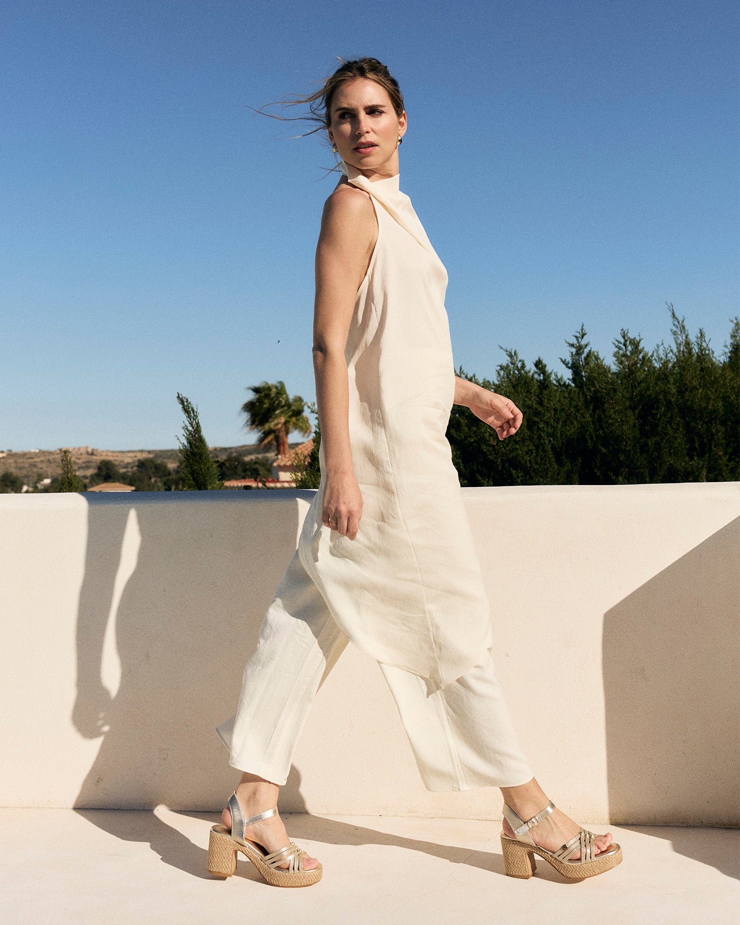 Sandalia Valvas Laminado Oro