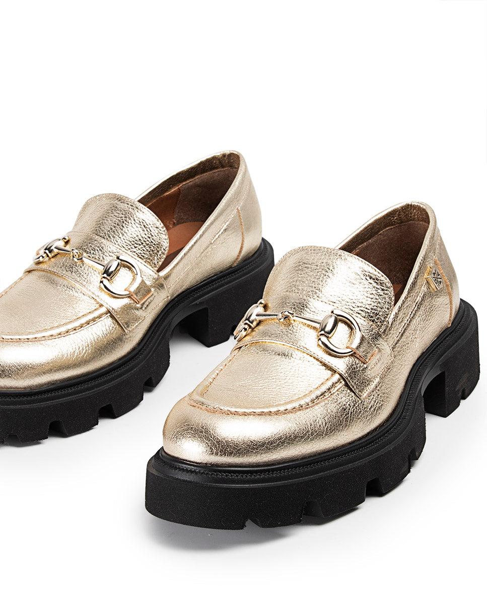 Mocasín Zintia Laminado Platino
