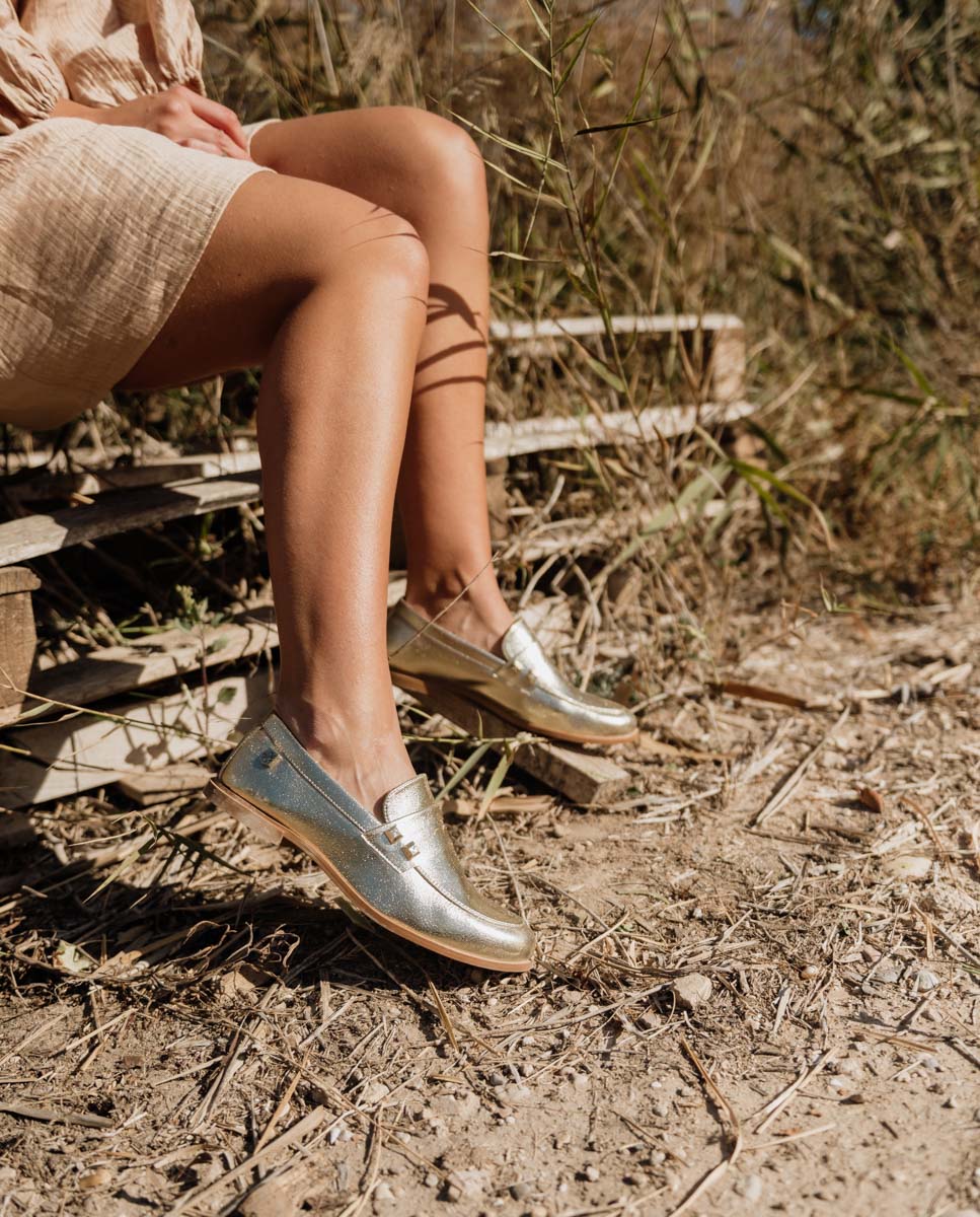 Platinum Laminated Volga Moccasin