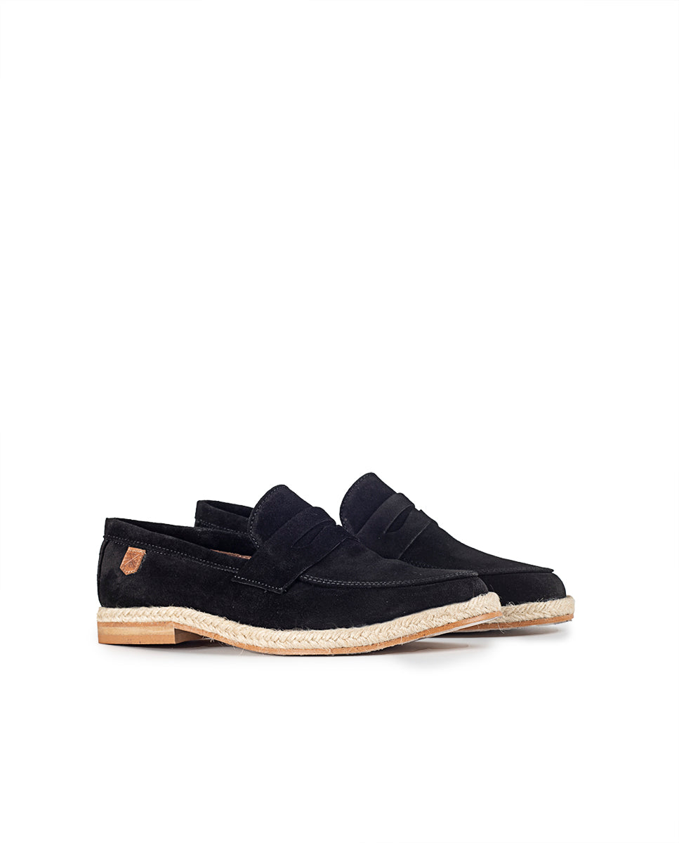 Black Suede Loberia Moccasin