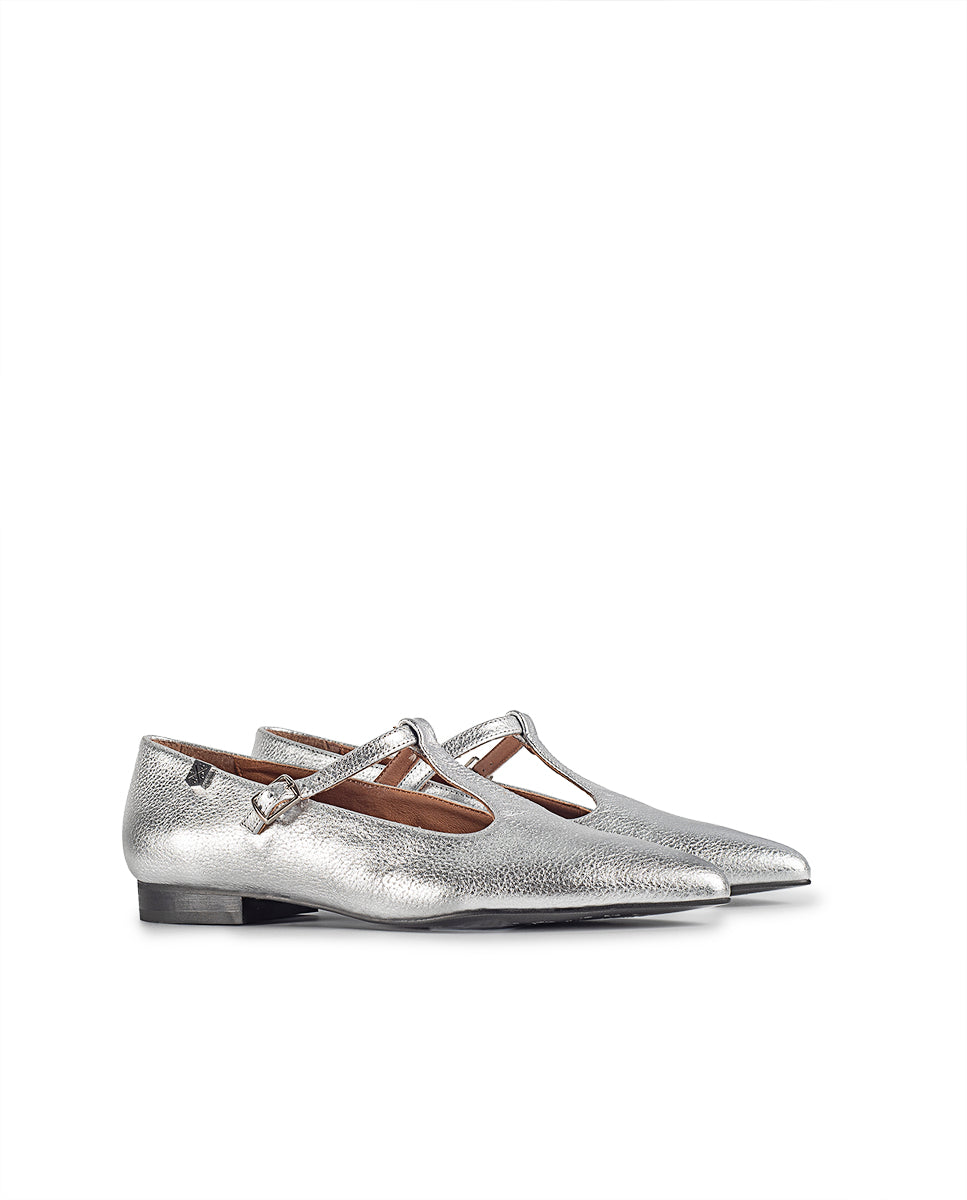Bailarina Lya Laminado Plata