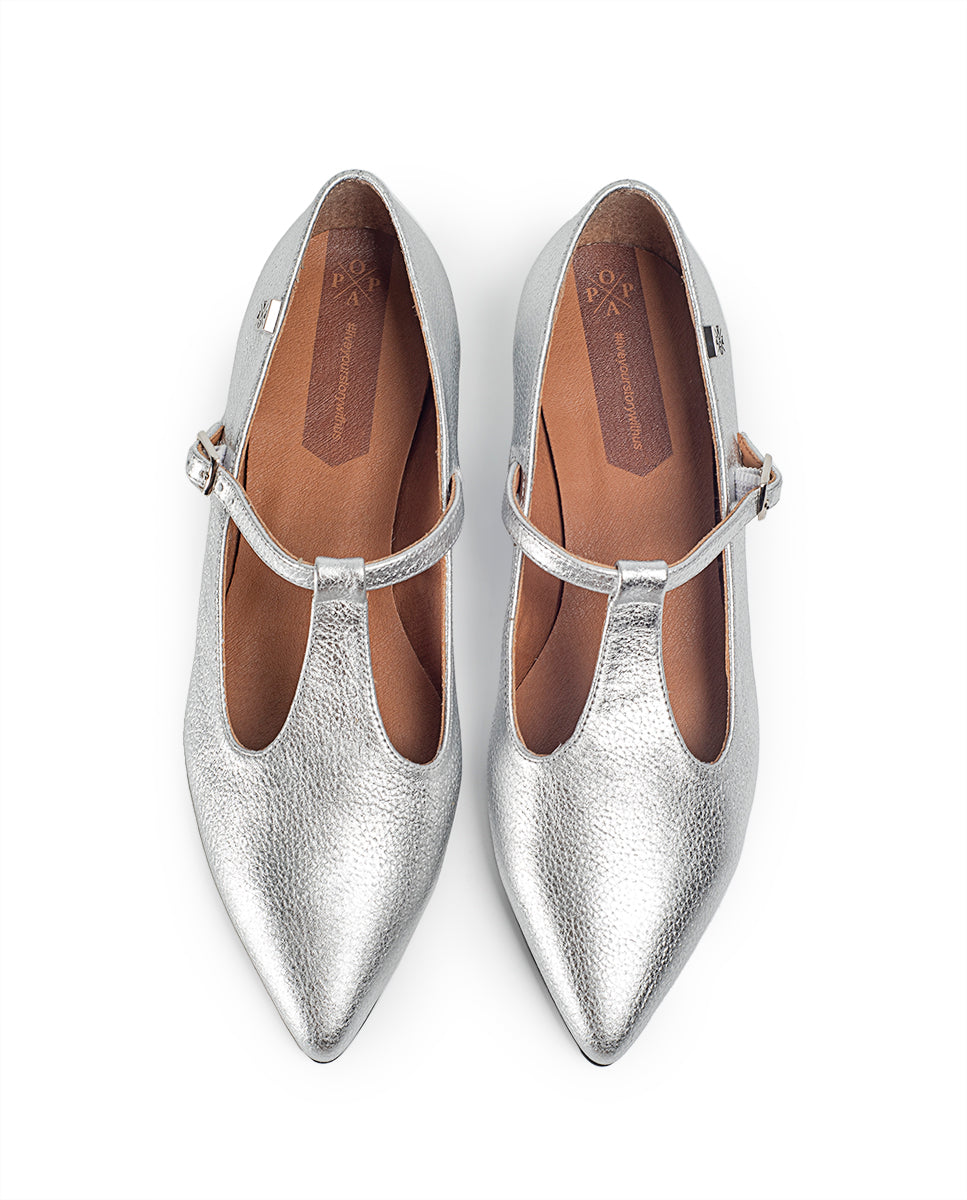 Bailarina Lya Laminado Plata