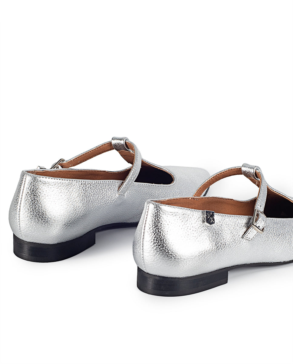 Bailarina Lya Laminado Plata