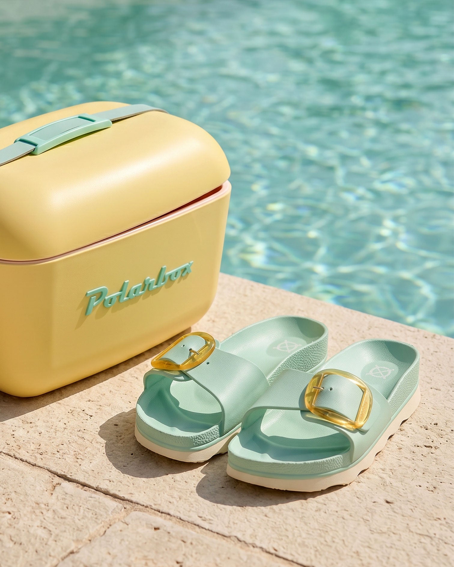 Nevera de playa Polarbox x POPA Amarilla Verde