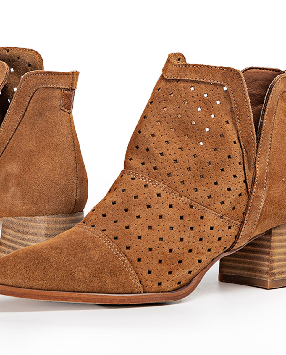Botin Cristina Picado Cuero Serraje