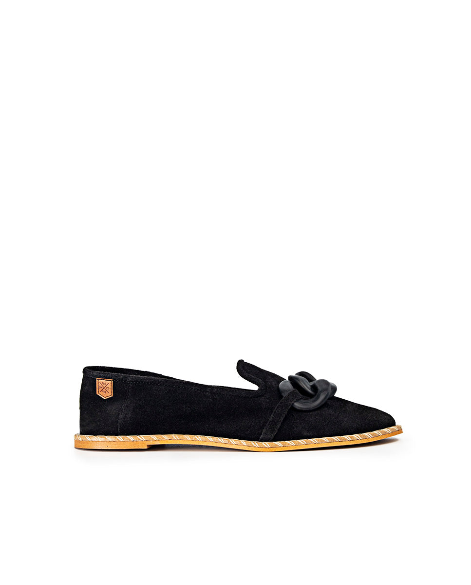 Mocasín Pargo Adorno Negro Serraje