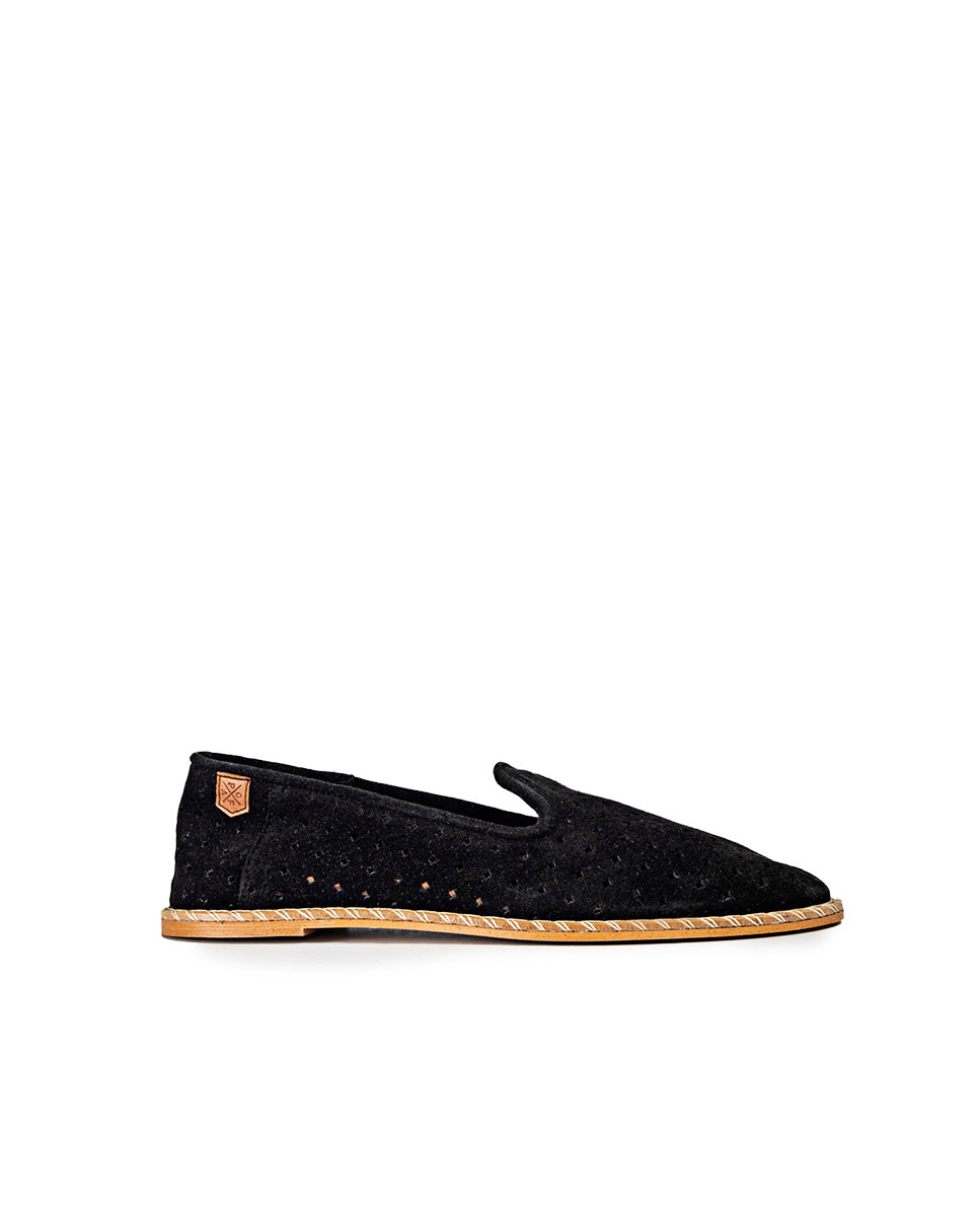 Mocasín Pargo Picado Negro Serraje