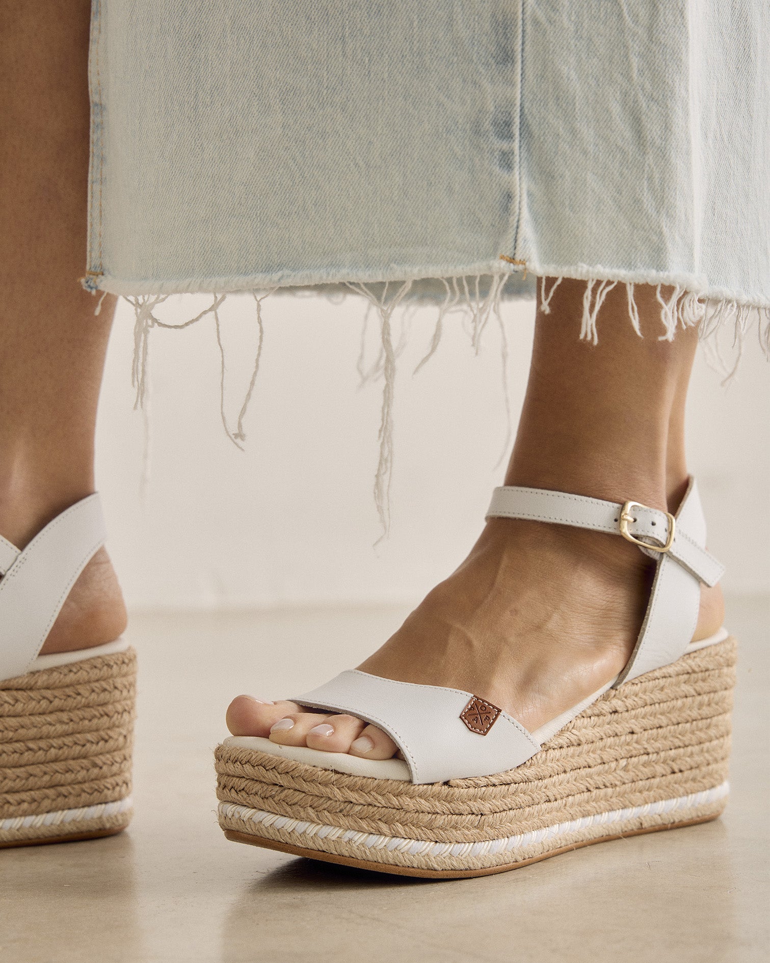 Cuña Arenal Piel Blanco