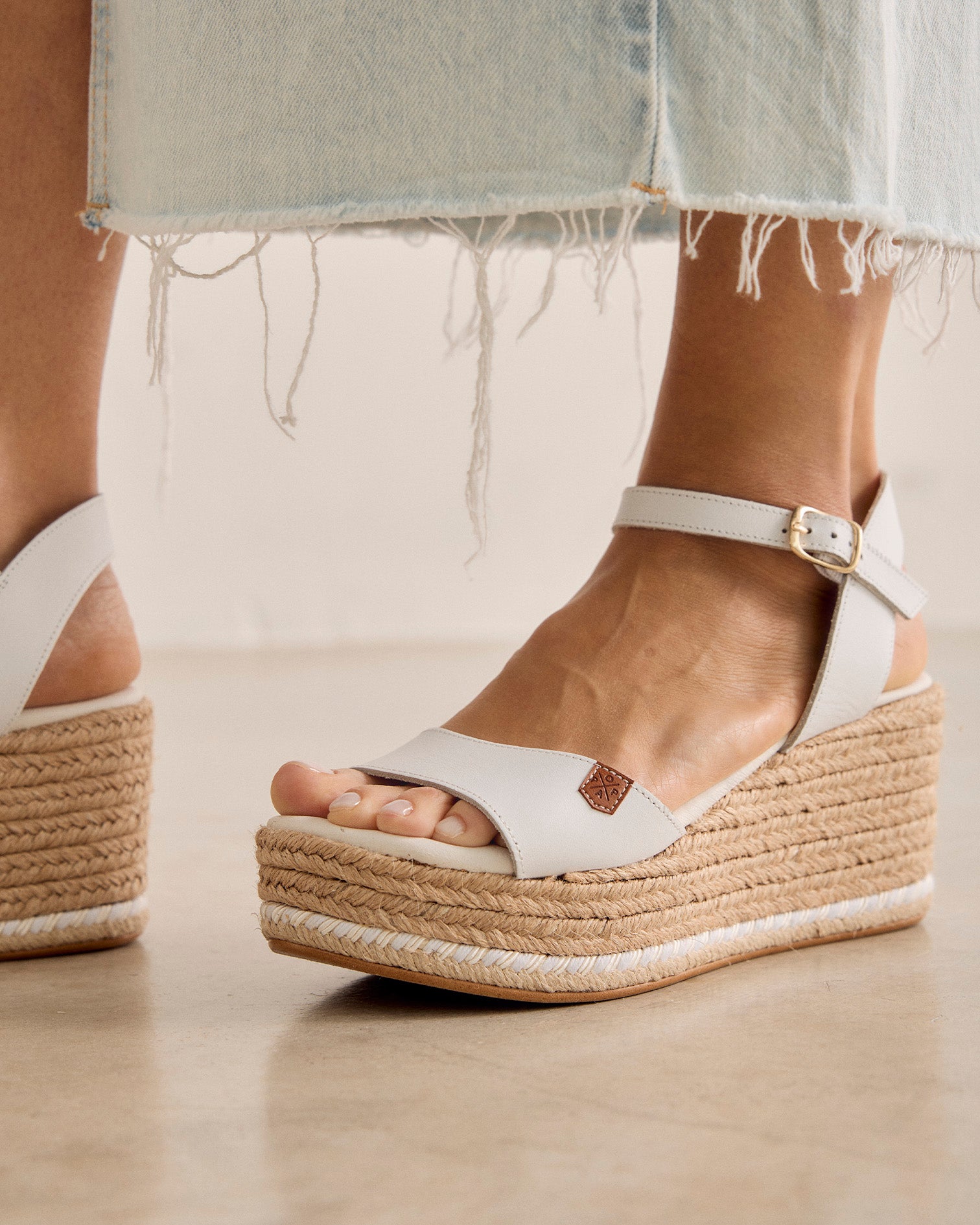 Cuña Arenal Piel Blanco