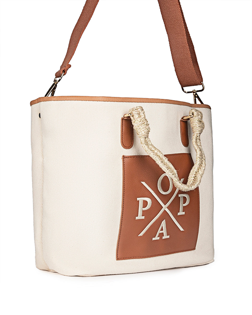 Africa Canvas Leather Bag