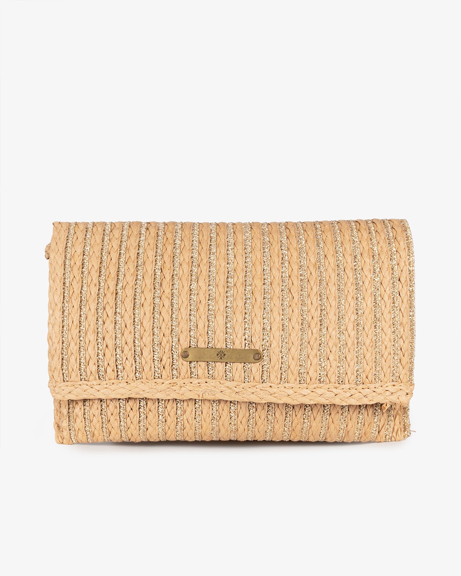 Bolso Alya Rafia Cuero y Oro M