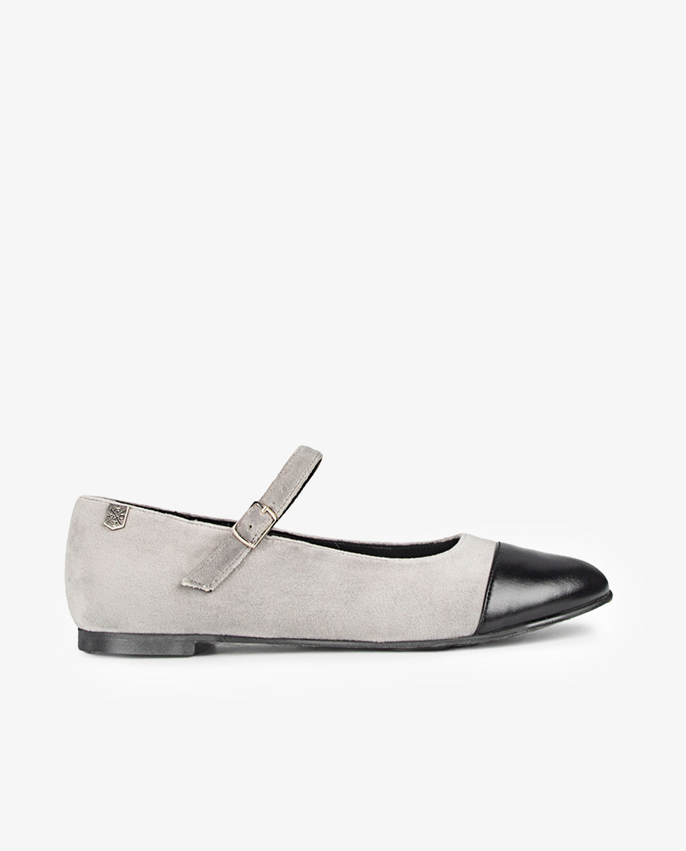 Ballerine en velours Doris Grey