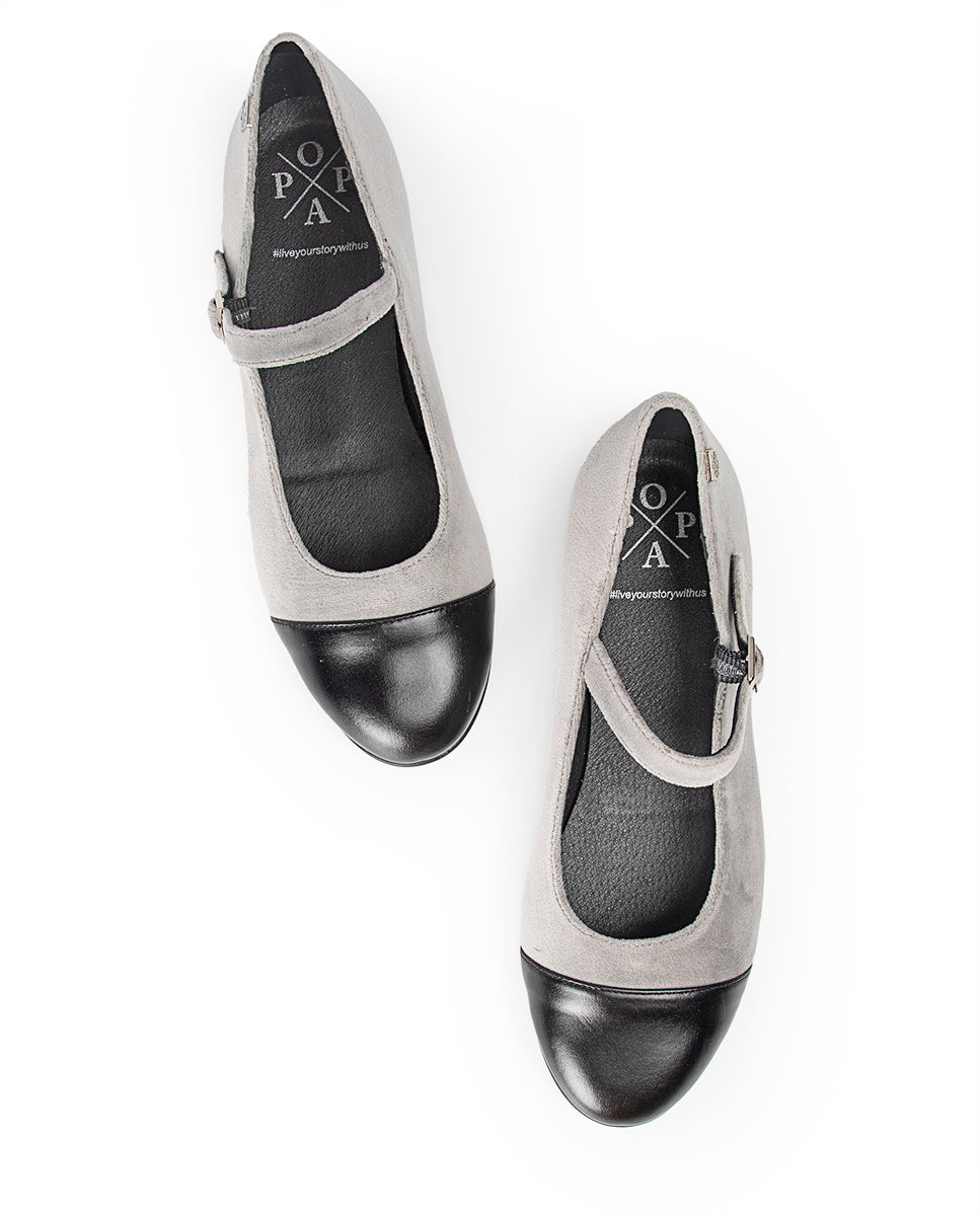 Ballerine en velours Doris Grey