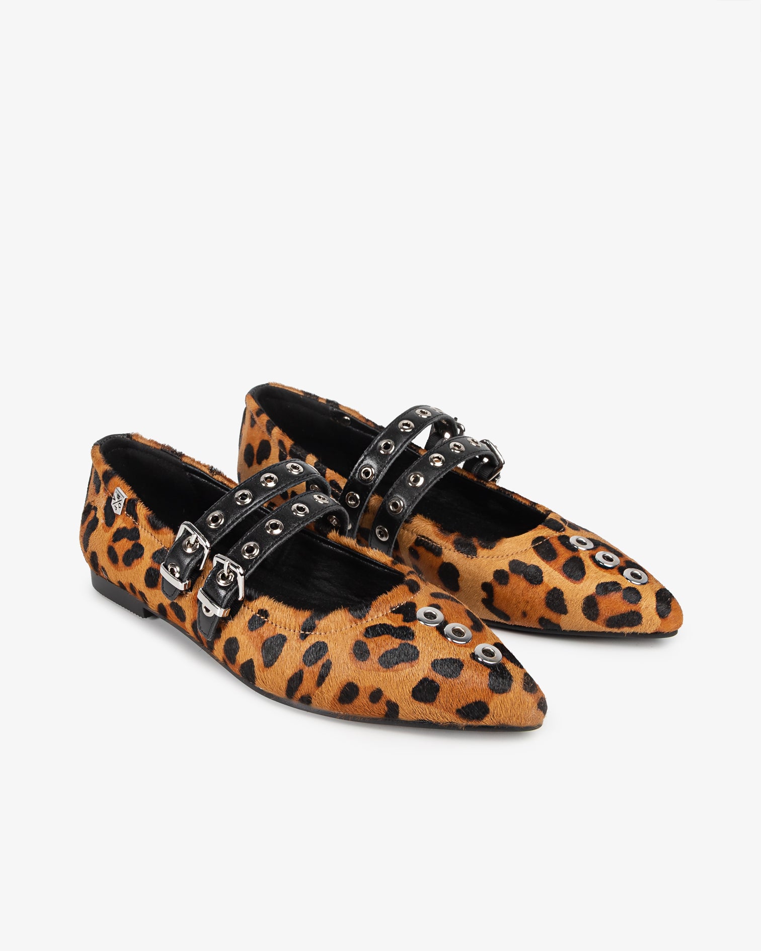 Leopard Print Ballerina with Star Studs