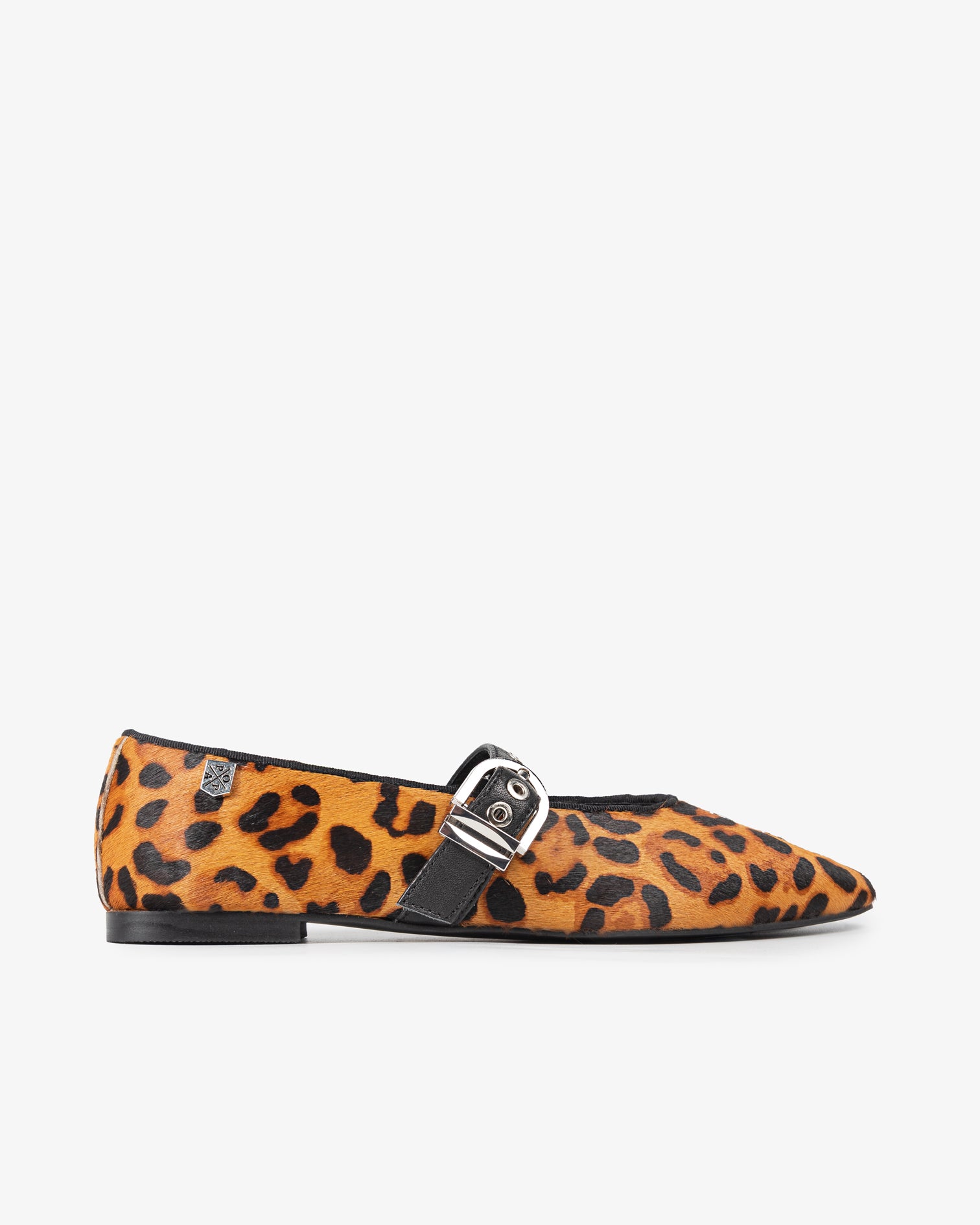 Leopard Print Ballerina Flats with Buckle Luzetta