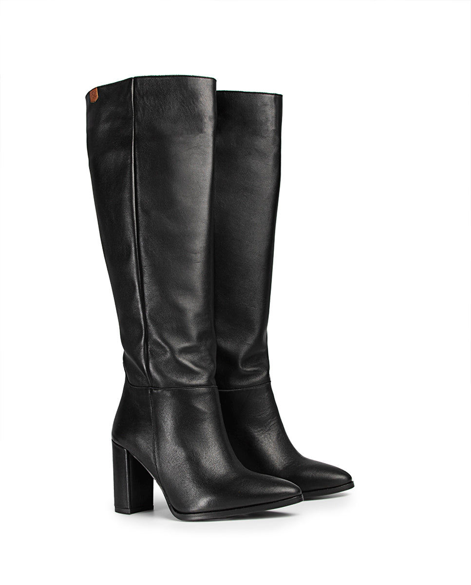 Julieta Black Leather Boot