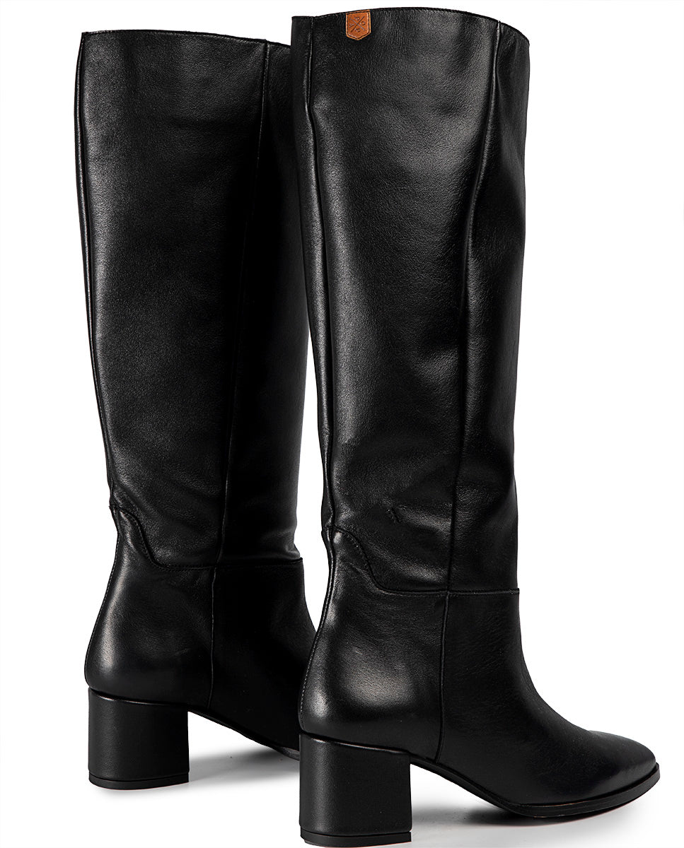 Alexia Black Leather Boot