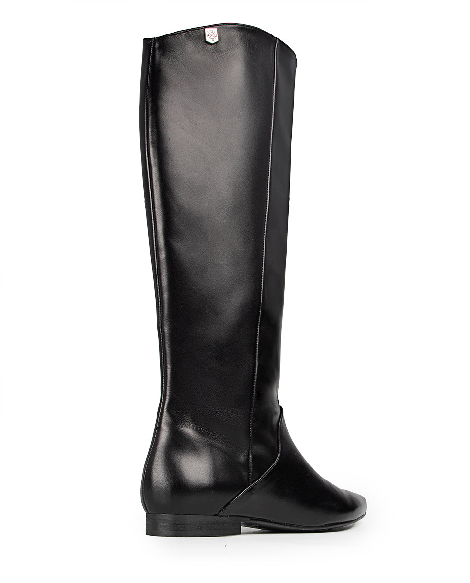 Isabel Flat Boot Black Leather