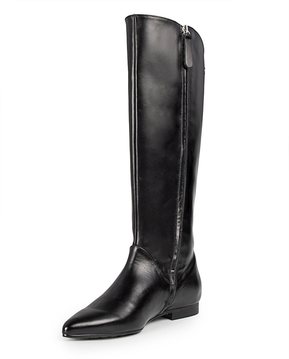 Isabel Flat Boot Black Leather