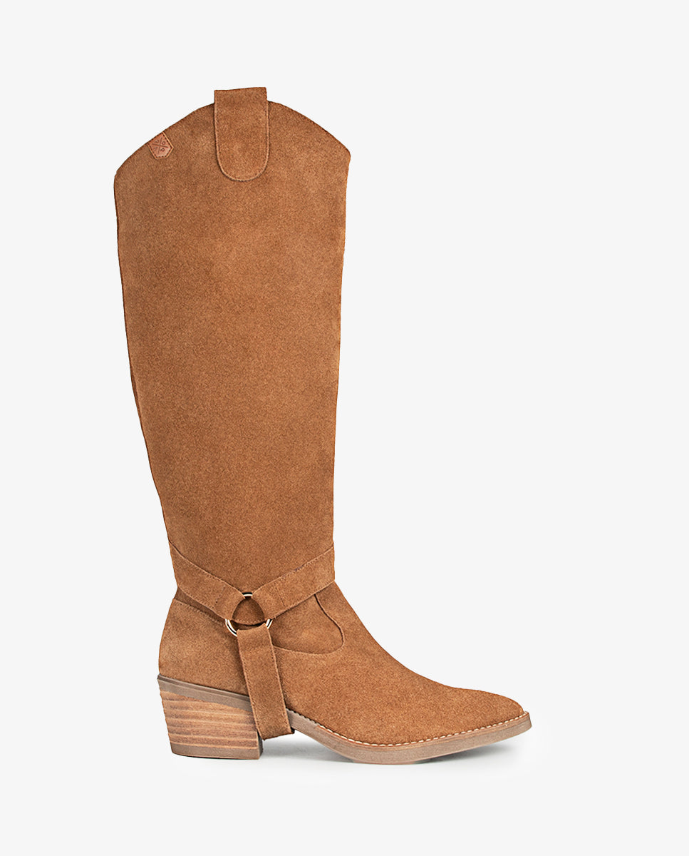 Raney Brown Leather Heeled Boot