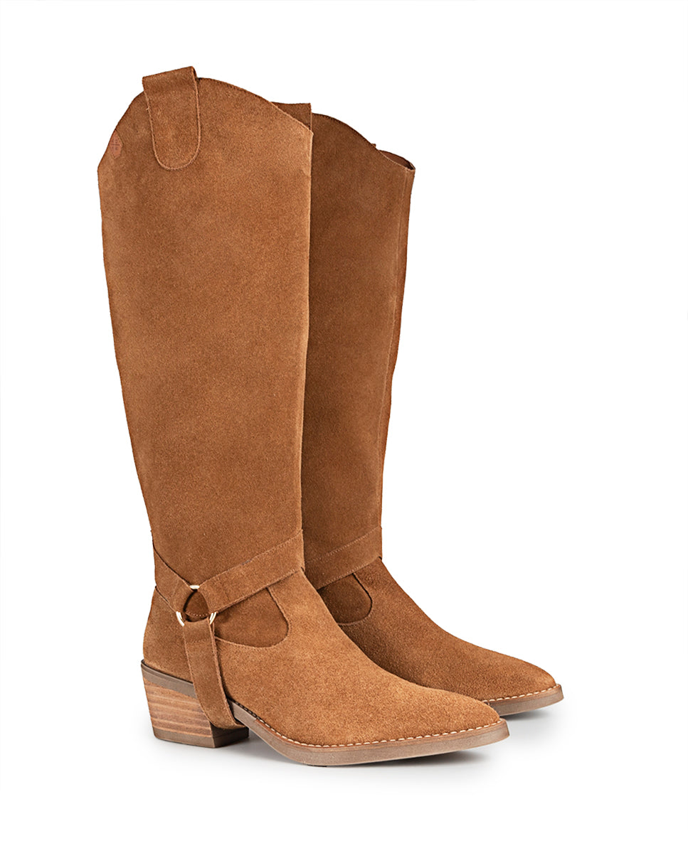 Raney Brown Leather Heeled Boot