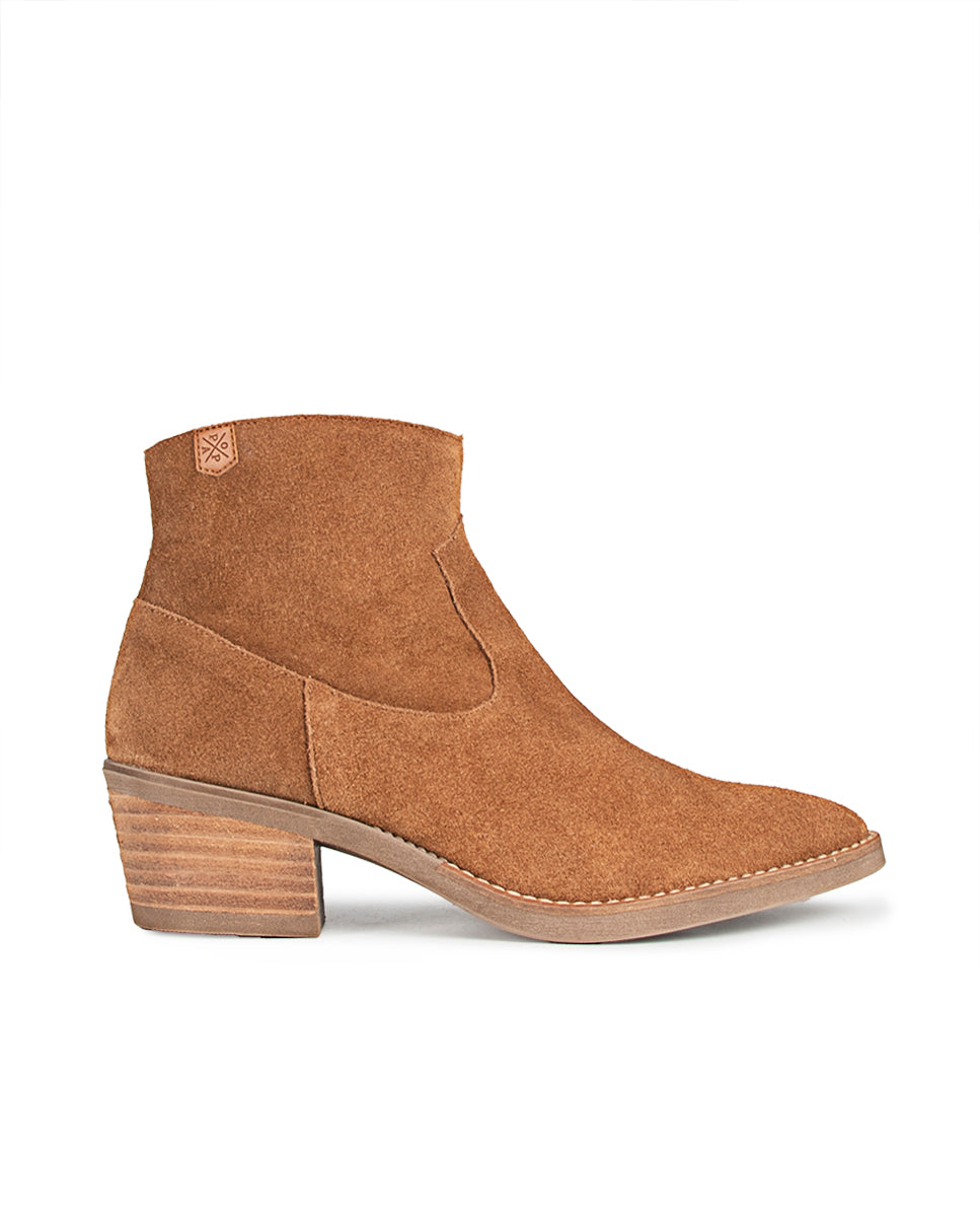 Raney Brown Leather Heeled Boot