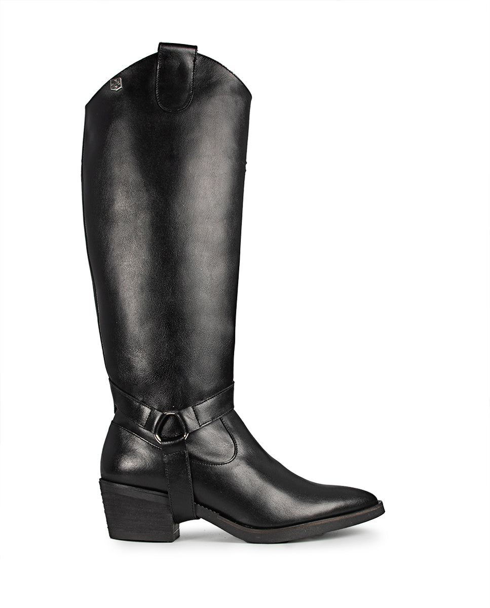 Raney Heel Boot Black Leather