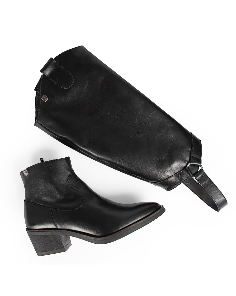 Raney Heel Boot Black Leather