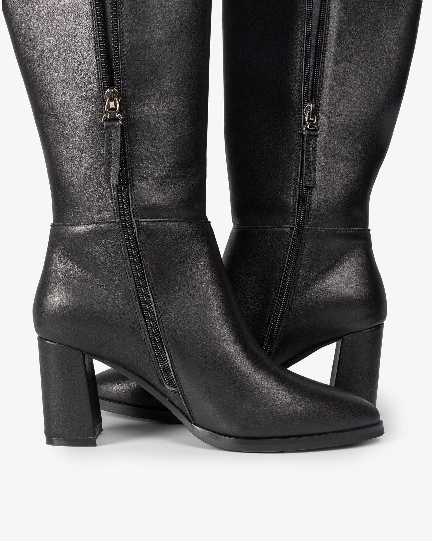 High Black Leather Boot Sinnara