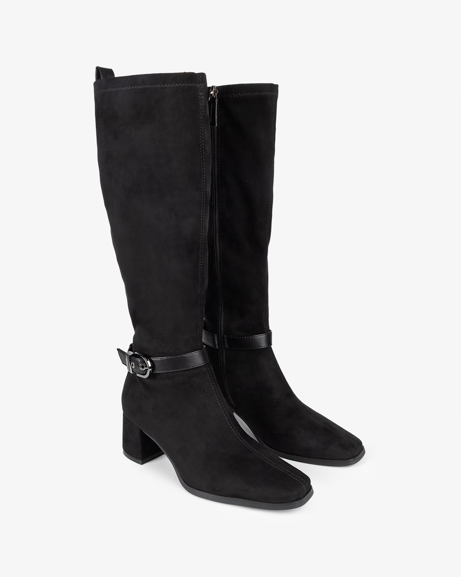 Black Suede High Boot Flare