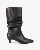 Botte mi-haute en cuir noir Nirvana